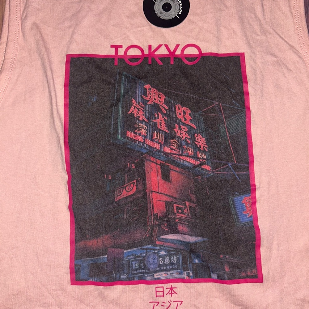 Urban Threads Pink Tokyo Graphic Tank Top - Picture 3 of 8